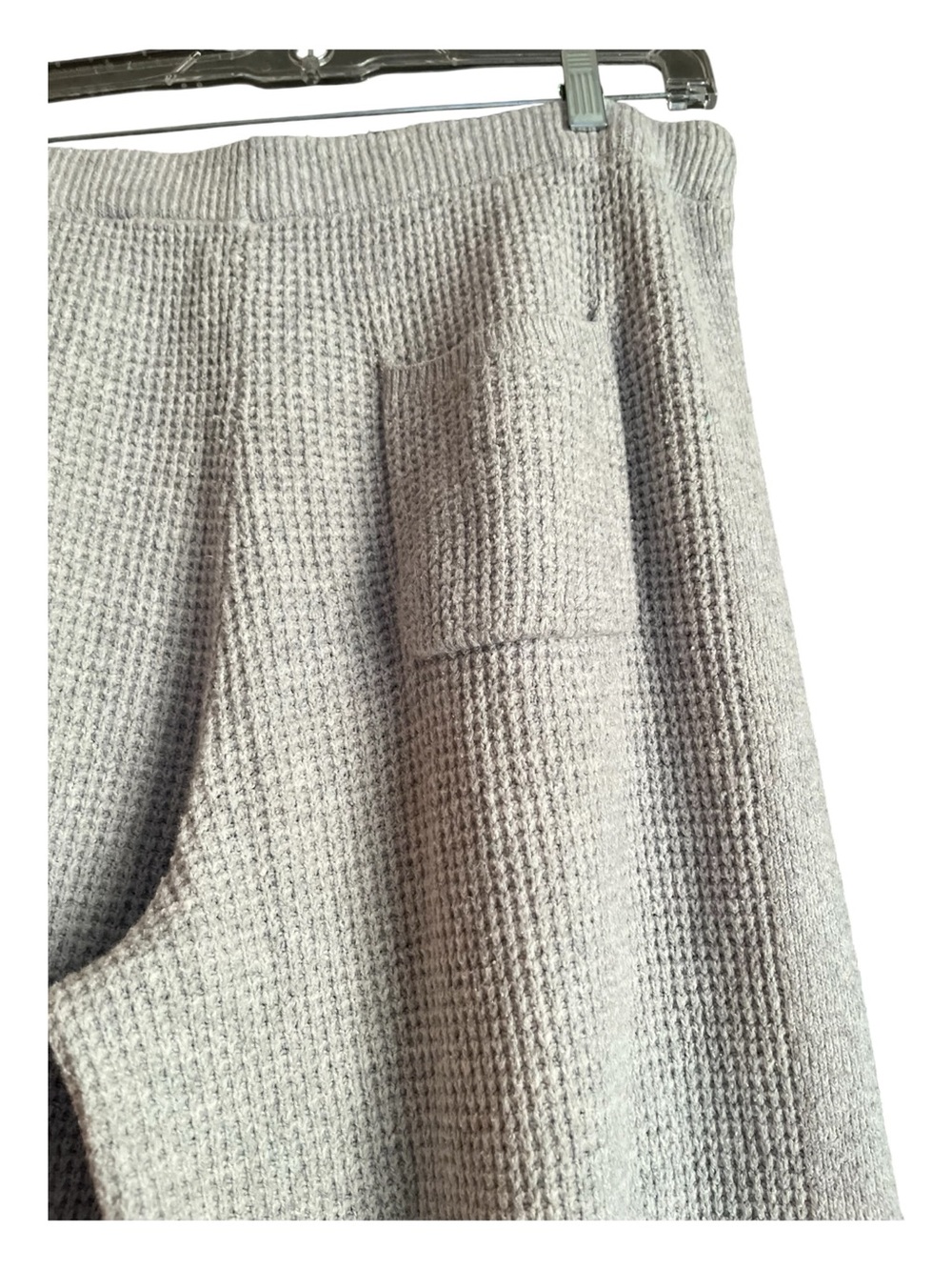 Aerie Cozy Up Waffle Knit Skater Pants Oversized Loungewear Heather Gray Large - Picture 7 of 13